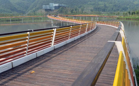 Rainbow bridge landscape pontoon